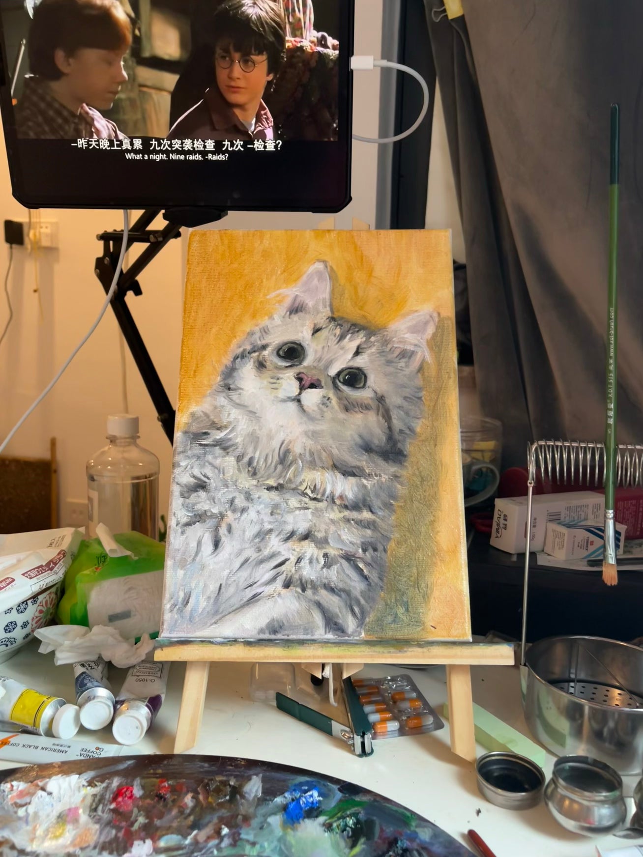 Custom handmade pets oil painting