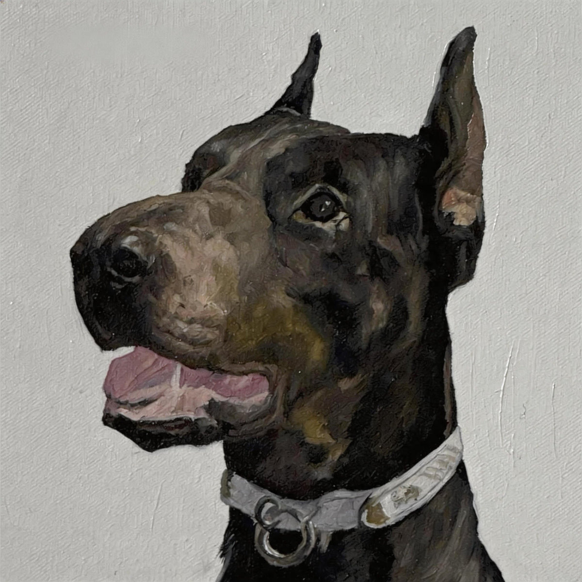 Hand-painted dog portrait in oil — 12 inch